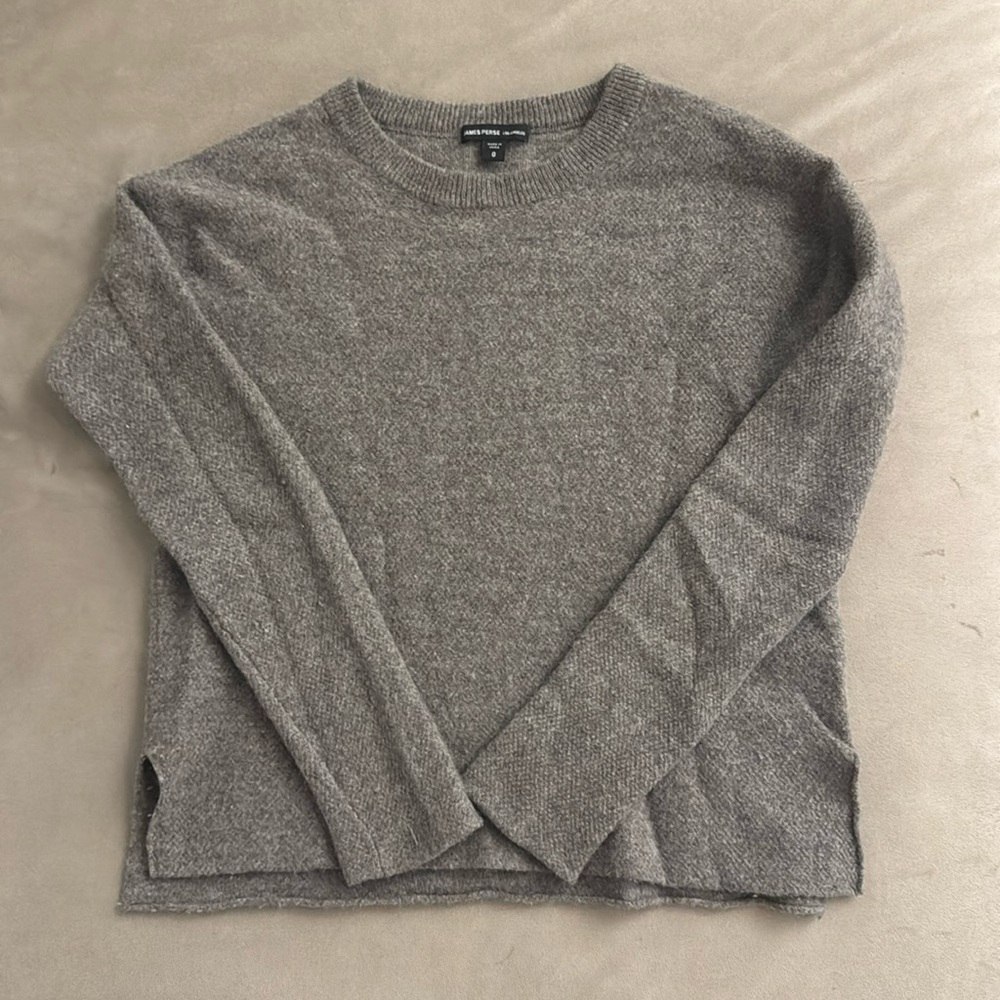 James Perse cropped cashmere sweater - size 0 heather brown color🥶💙🥶